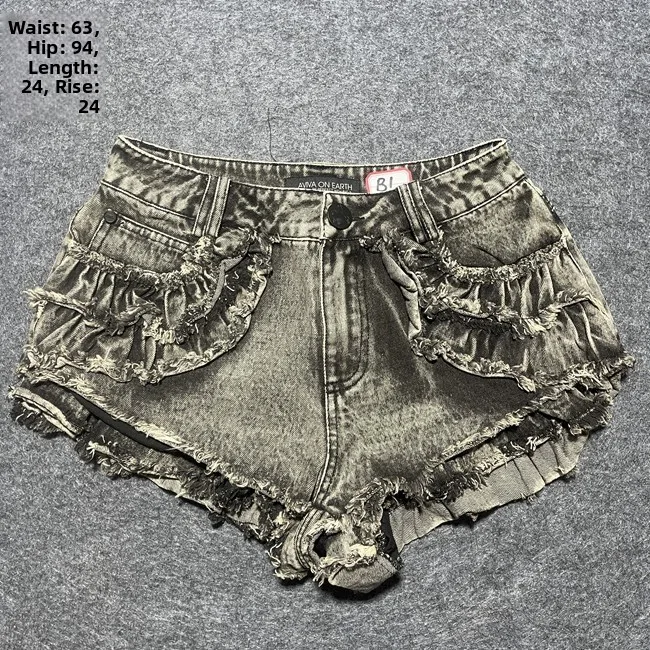 

Vintage Y2K Low Waist Super ort Denim orts Spicy Girl Punk ibuya Workwear Millennium Subculture Sle Women's Jeans