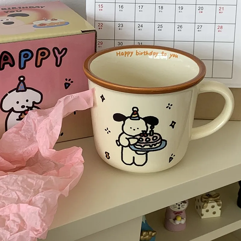 Korean cartoon coffee mug ceramic mug breakfast cup milk cup oatmeal cup