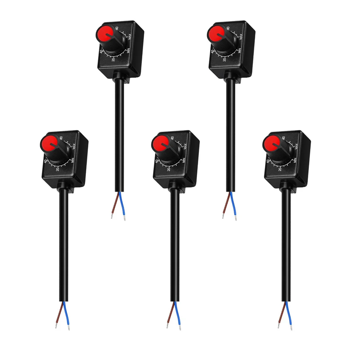 

T35C 5PCS DC 0/1-10V Knob LED Dimmer,Low Voltage Passive Dimmer PWM Dimming for 0-10V or 1-10V Dimmable Electronic LED Driver