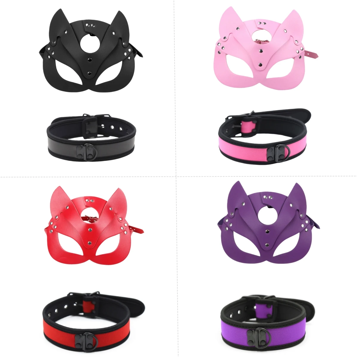 النساء نصف الوجه القط تأثيري أقنعة بو الجلود قناع عين حفلة الهالوين مثير الكبار لوازم زوجين ألعاب كامل رئيس هود قناع #6