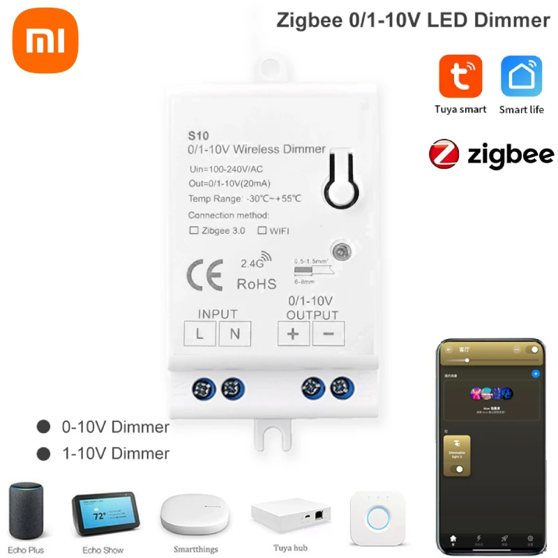 

Xiaomi ZIGBEE 3.0 1-10V Dimmer Controller Tuya Smart Life App Wireless Remote Control Dimming Switch Work With Alexa Google home