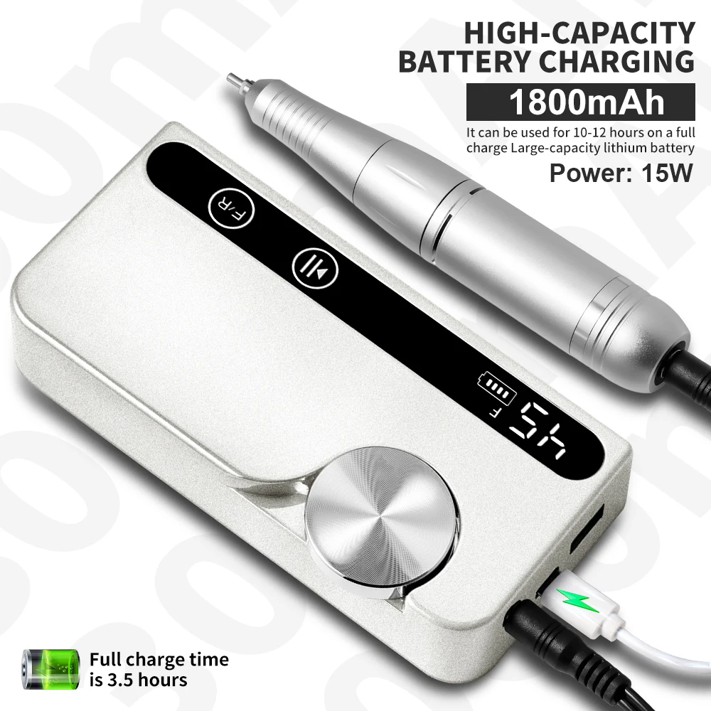 45000rpm elétrica prego broca polidor recarregável profissional kit de máquina elétrica para casa acrílico gel unhas polimento