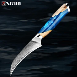 Bird's Beak Paring Knife 3.5” Perfect Kitchen Fruit Knife Authentic Handcrafted Japanese Knife Razor-Sharp Damascus Steel Blade