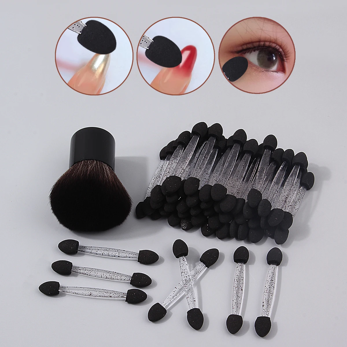 Double-head sponge stick manicure brush nail dust brush eye shadow stick facial multifunctional makeup brush blush brush