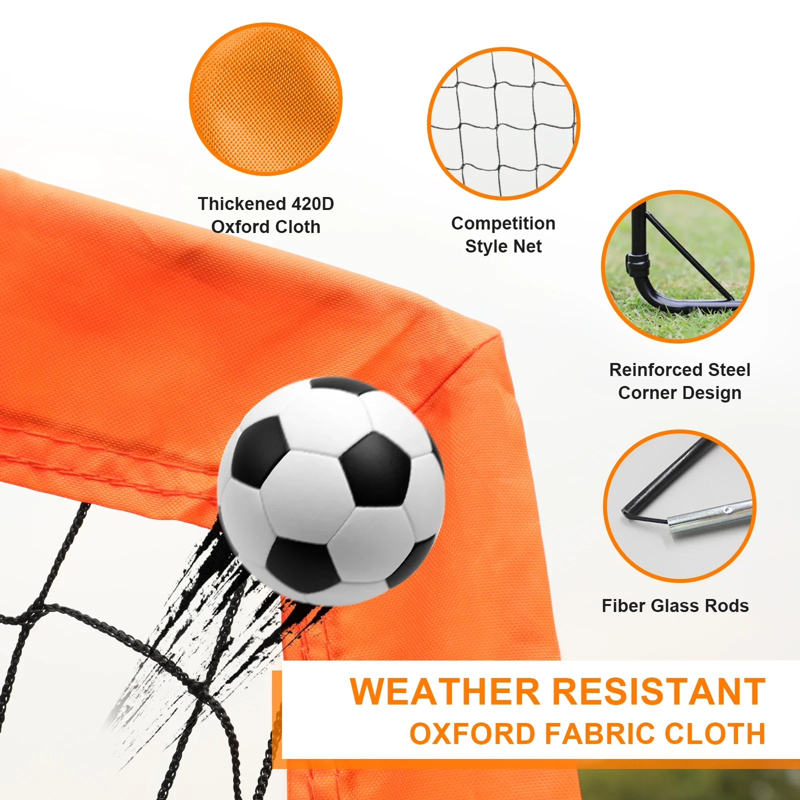 

Портативные 4 x 3 дюйма для молодежных спортивных тренировок и игр на заднем дворе, футбольные ворота