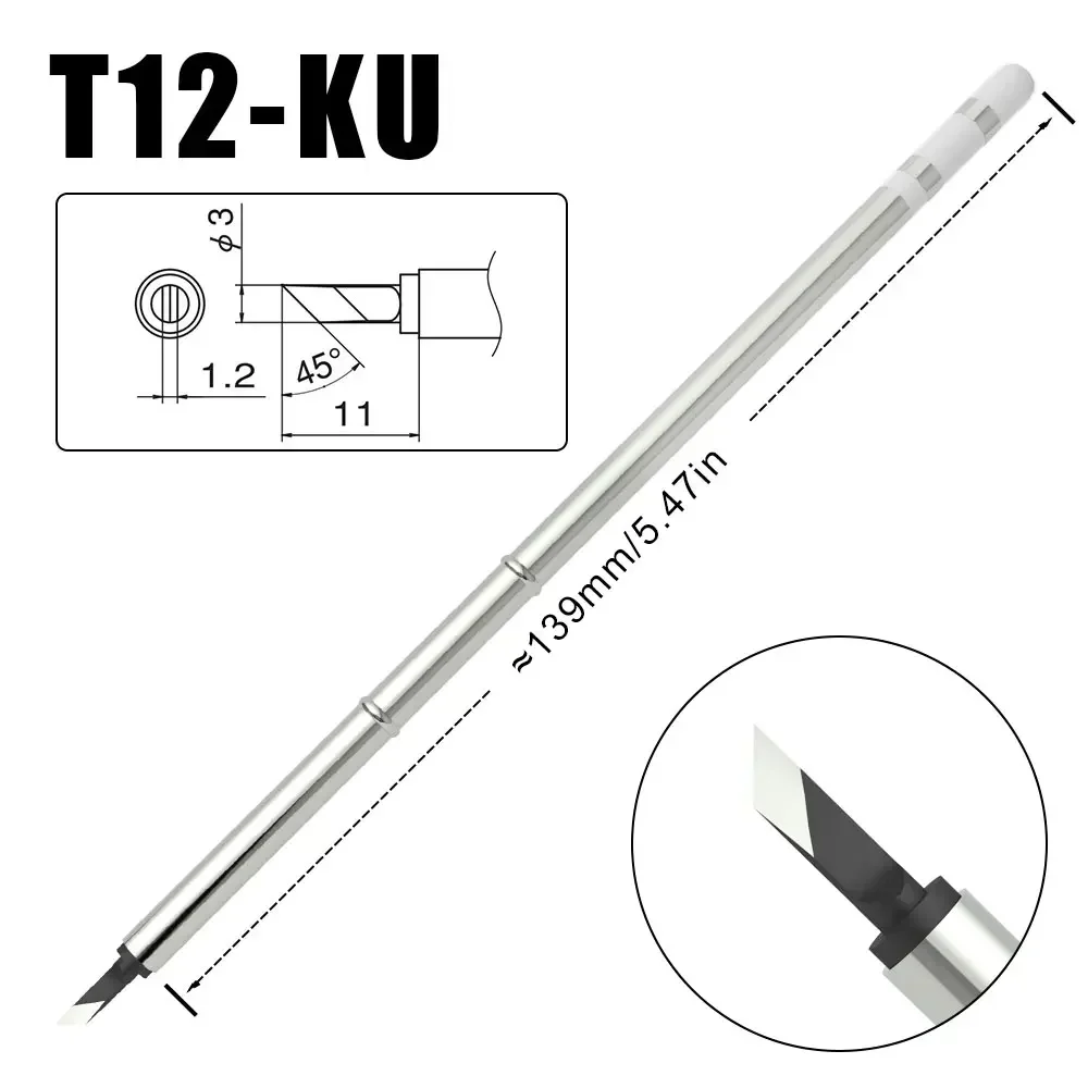 T12 Series Black Chrome Replacement Soldering Iron Tip Quick Heating Stable Temperature More Durable Soldering Station T12-K BC2