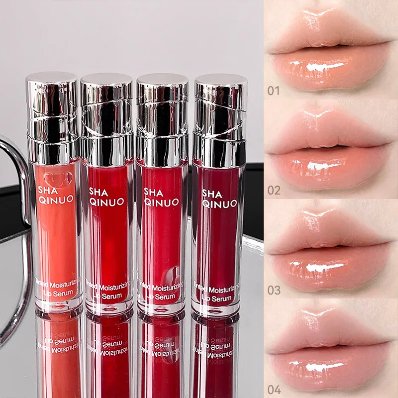 SHAQINUO - Sérum Labial con Color 2.6g, Hidratante Profundo, Brillo Labial con Acabado Brillante y Efecto Espejo, Maquillaje Natural