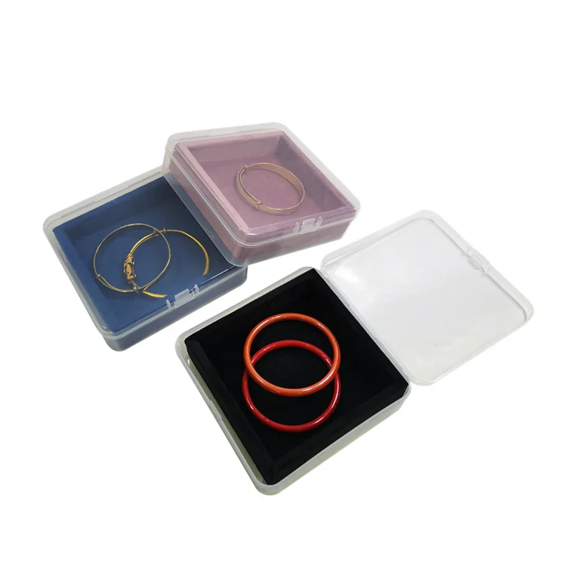 

Dustproof Storage Box Rings Ear Studs Display Packaging Tray High Quality Velvet Jewelry Tray 11*11Cm Makeup Room Jewelry Boxes