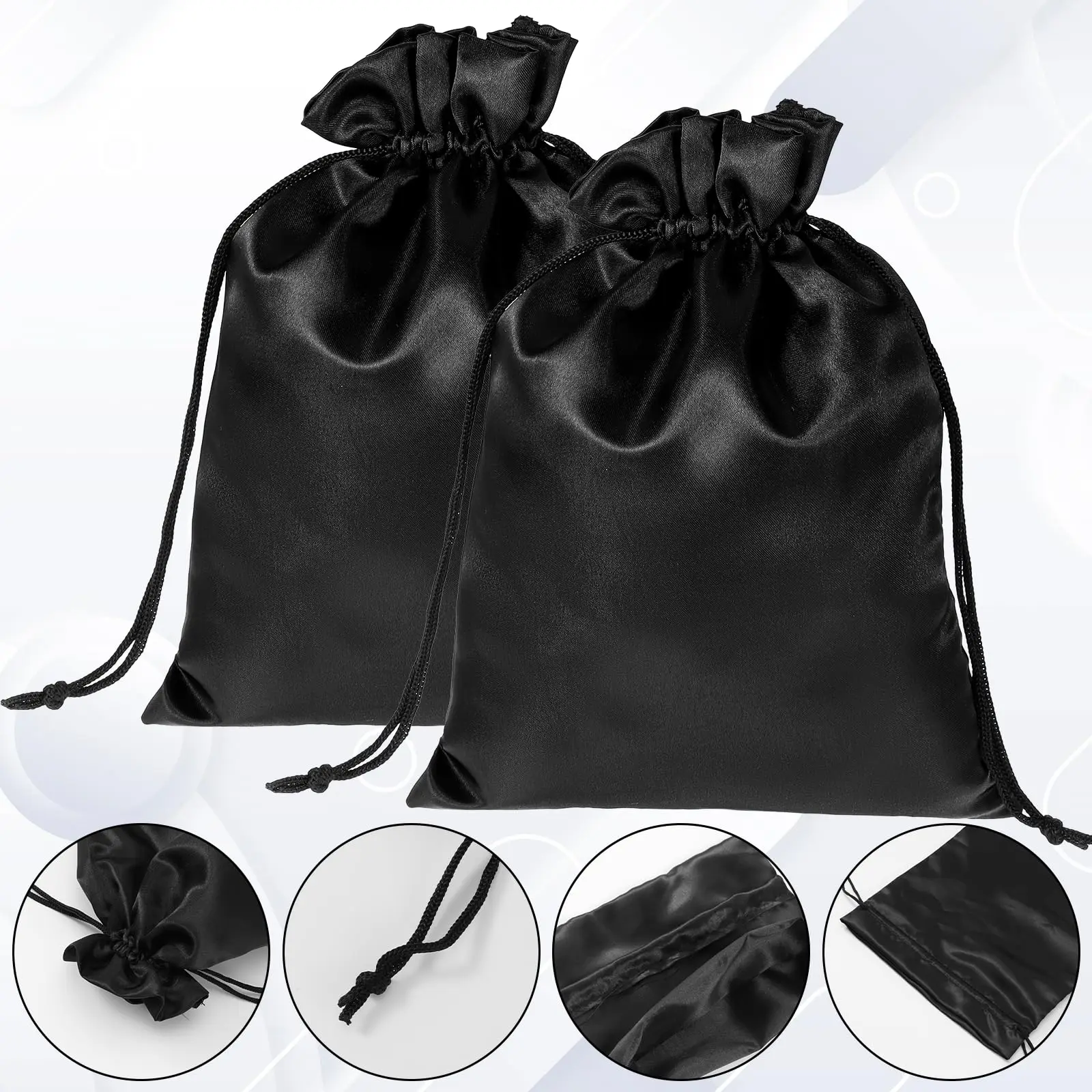 50pcs/lot Silk Jewelry Gift Bag Satin Drawstring Pouch For Wedding Party Candy Bag Luxury Jewelry Packing view 2