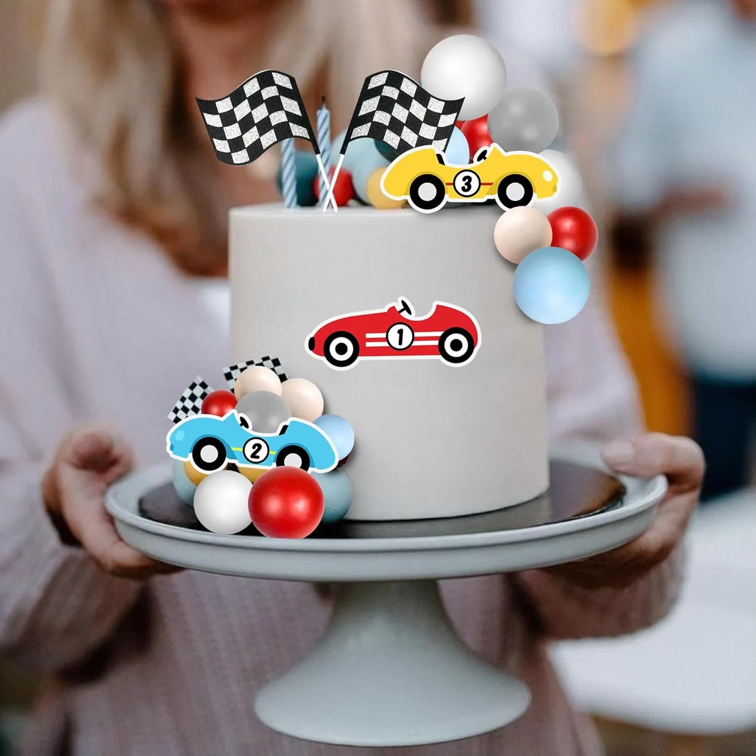 레이싱 카 생일 케이크 토퍼, 레이싱 카 장식, 체크 - Lighting Mcqueen Birthday Decor 리뷰 및 가격