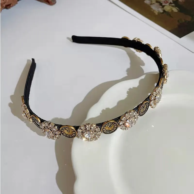 Модные Нескользящие ленты для волос с жемчугом и стразами, эластичные женские обручи с цветком, повязка на голову, ободок, аксессуары для волос для девочек, головной убор
