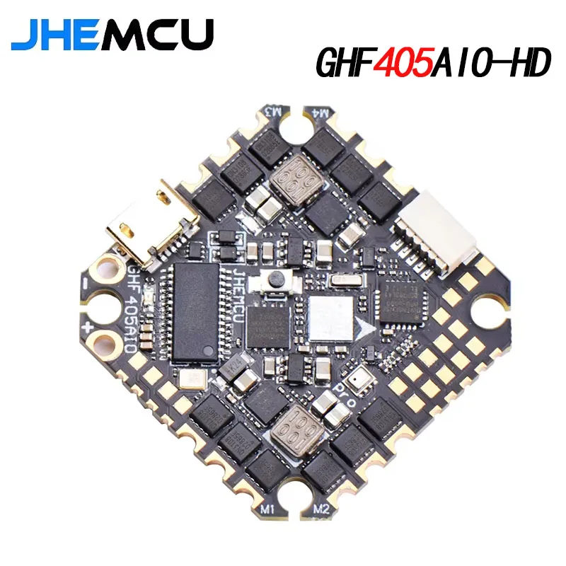 

JHEMCU GHF405AIO-HD 40A AIO Контроллер полета F405 OSD с 40A ESC PWM Dshot600 2-6S Lipo для RC FPV Зубочистка Гоночный дрон