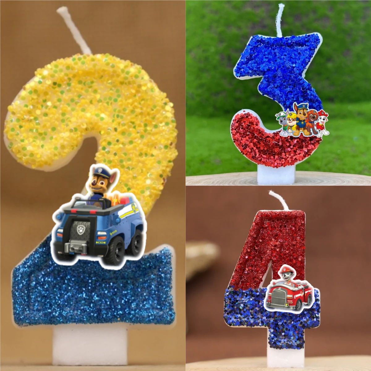 Cartoon Paw Patrol Thema Kerze 0-9 Nummer Geburtstag Kuchen Jahrestag Party Baby Dusche Kerzen Szene Dekoration Lieferungen