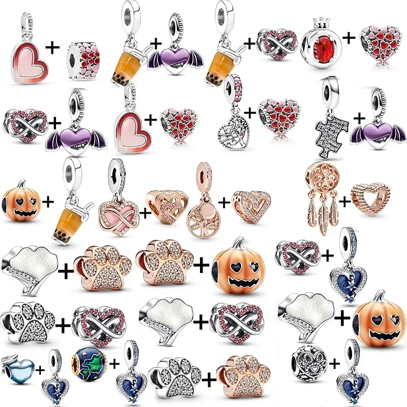 

2Pcs Pumpkin Pearl Milk Tea Charm Beads Pendant DIY Bracelets Necklaces For Women Men Kids Jewelry Gift Wholesale New Arrival