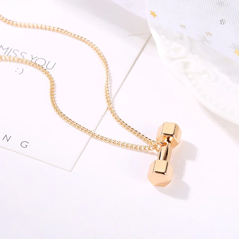 New INS Style Dumbbell Geometry Pendant Choker Necklace Chain For Women And Men Fashion Punk Party Jewelry Gifts