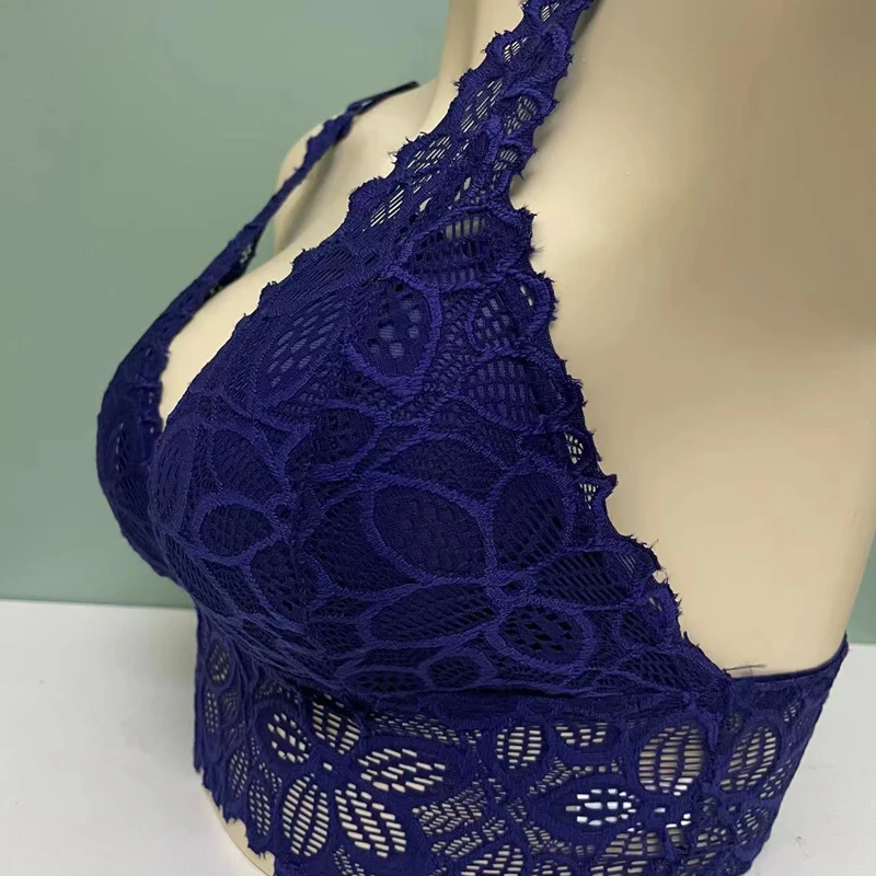 Women Lace Bra Summer Sexy Lingerie Fashion Push Up Bralette Female Soft Padded Tube Top Backless Seamless Wireless Underwear