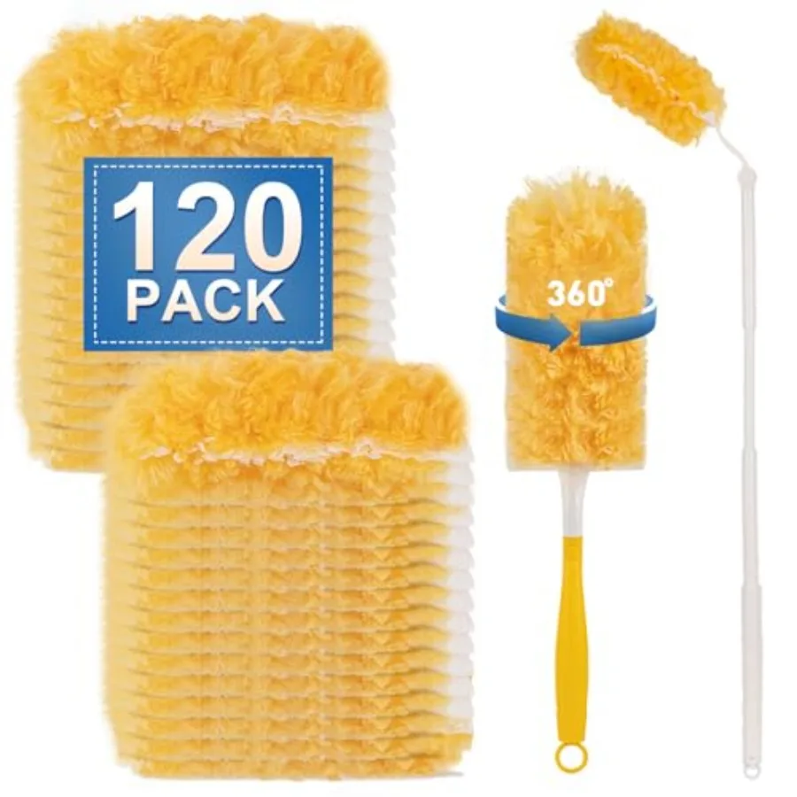 

Набор одноразовых сменных насадок для уборки пыли Heavy Duty Duster: для мебели, жалюзи, потолочных вентиляторов, различных поверхностей, 360 Feather Duster