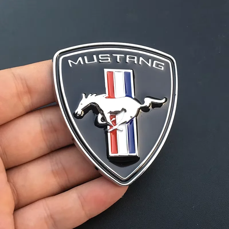 1Pcs 3 Colors 6 * 7.5 cm Metal Car Sticker For  Mustang Ford Shelby GT Logo Badge Car Body Fender Trunk Decoration Accessories