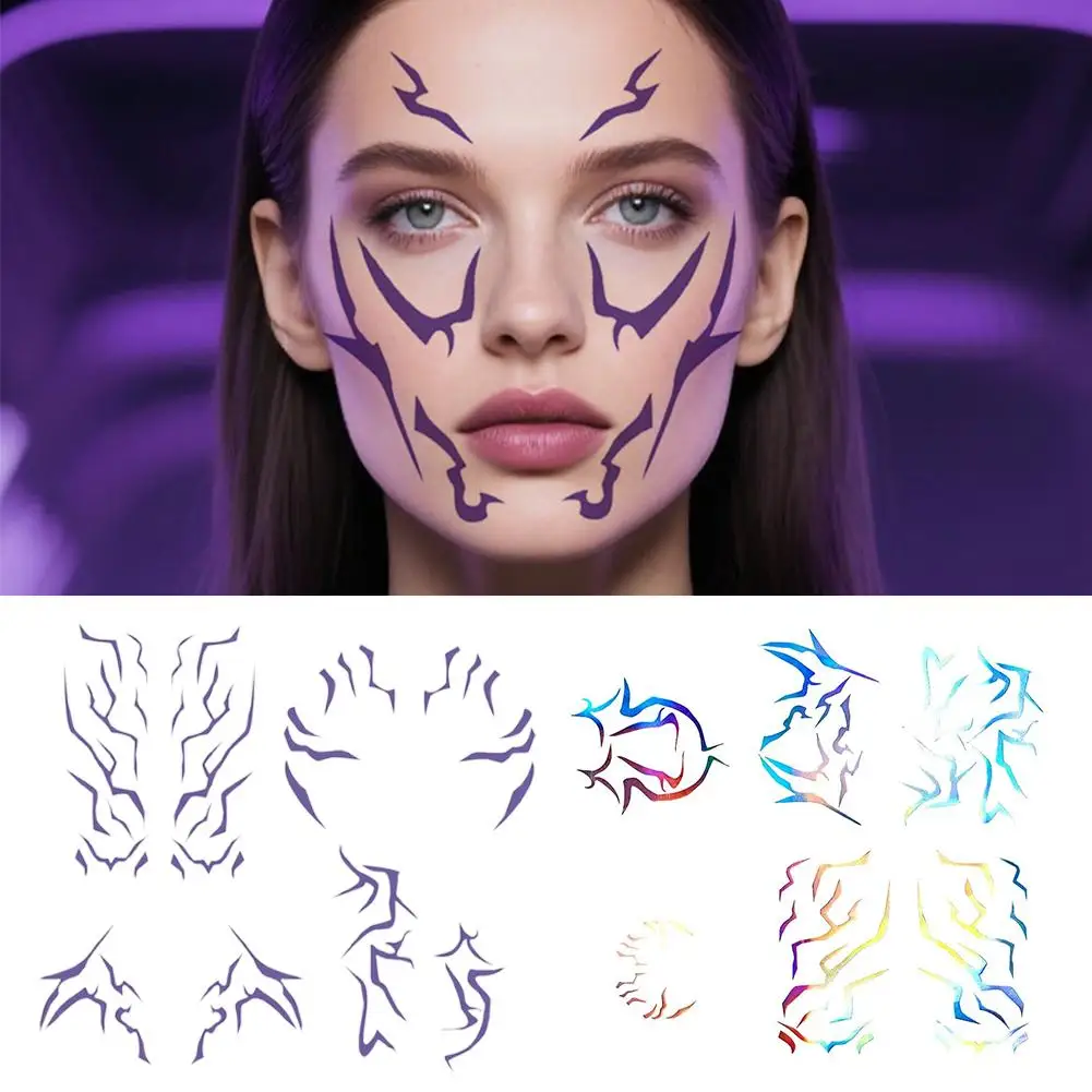 

Temporary Tattoos Cosplay Tattoos Stickers Halloween Face Temporary Tattoos For Women Men Fake Tattoo Facial Stickers O9O7