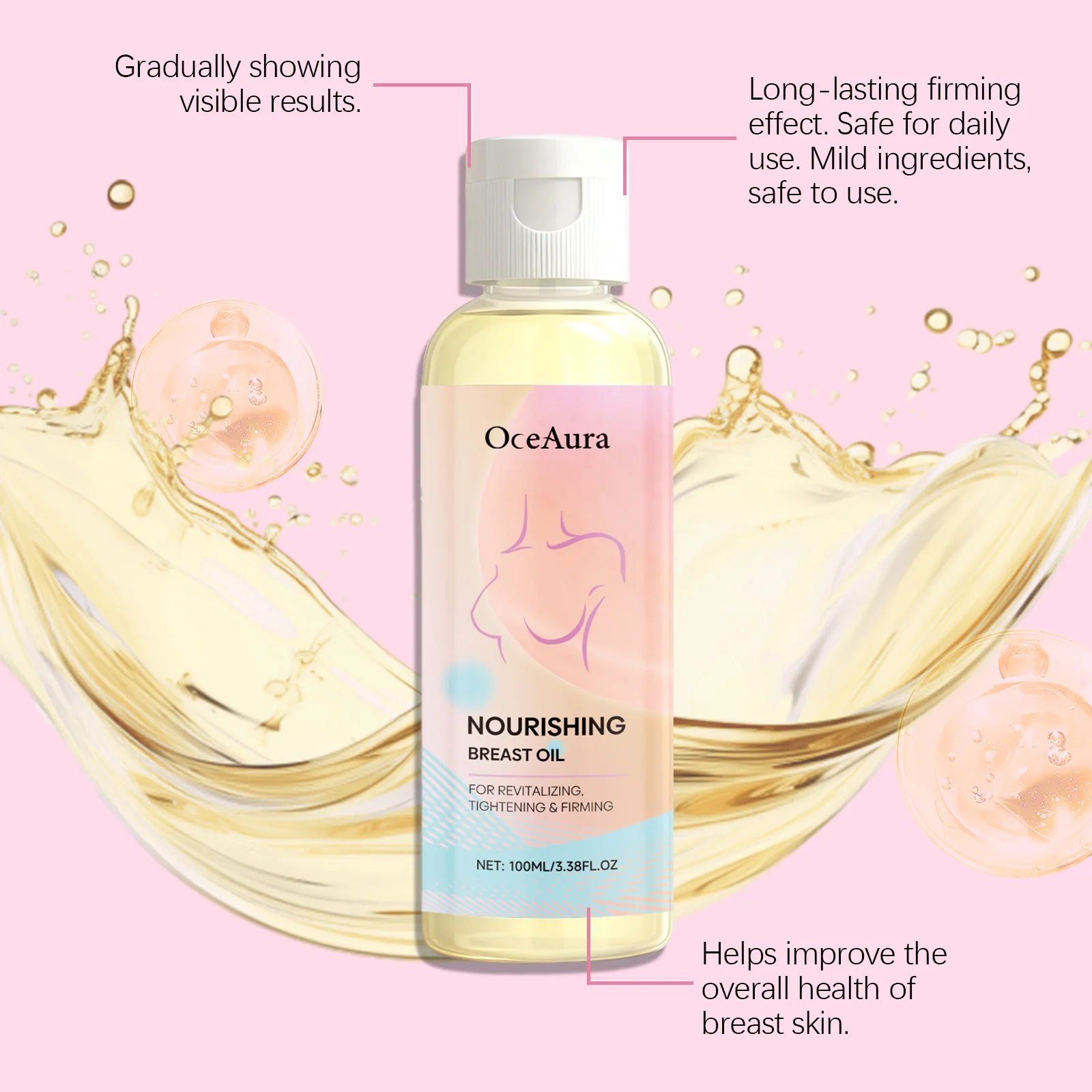 7 Days Fast Breast Growth Essential Oil Chest Enlargement Tightening Massage Oil Improve Sagging Outward Expansion Breast Oil
