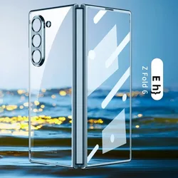 Transparent Hard PC Electroplated Frame Phone Cover For Samsung Galaxy Z Fold 7 Fold 6 Fold 6 4 Case with Screen Protector