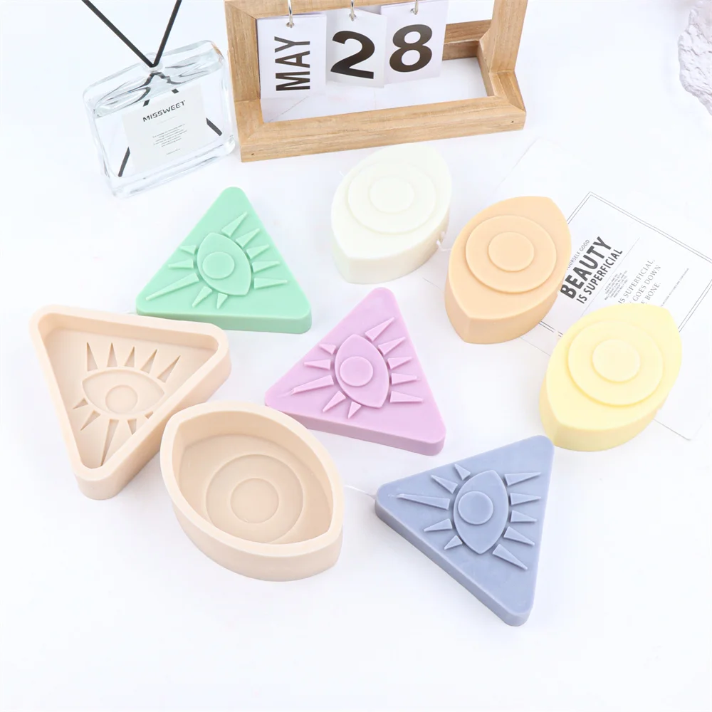 3D Evil Eye Candle Silicone Mold Psychic Geometric Art Handmade Soap Mold Scented Resin Home Decor Gift