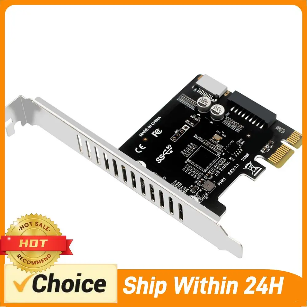 

Computer PCI-E To USB 3.0 PCIE Expansion Card 19PIN PCI-E To USB 3.0 Type C Front Panel Adapter