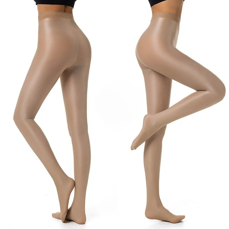 

Women's 70D Shaping Tights Shiny Pantyhose Sexy Shape Dance Singer Reflective Fitness Compression Nightclub Stockings Large Size