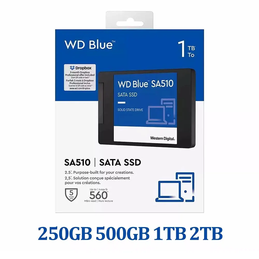 Western Digital SSD WD SA510 250GB 500GB 1TB 2TB 4TB Internal Solid State Drive 3D NAND 2.5" SATA III SSD Upgrade Notebook PC