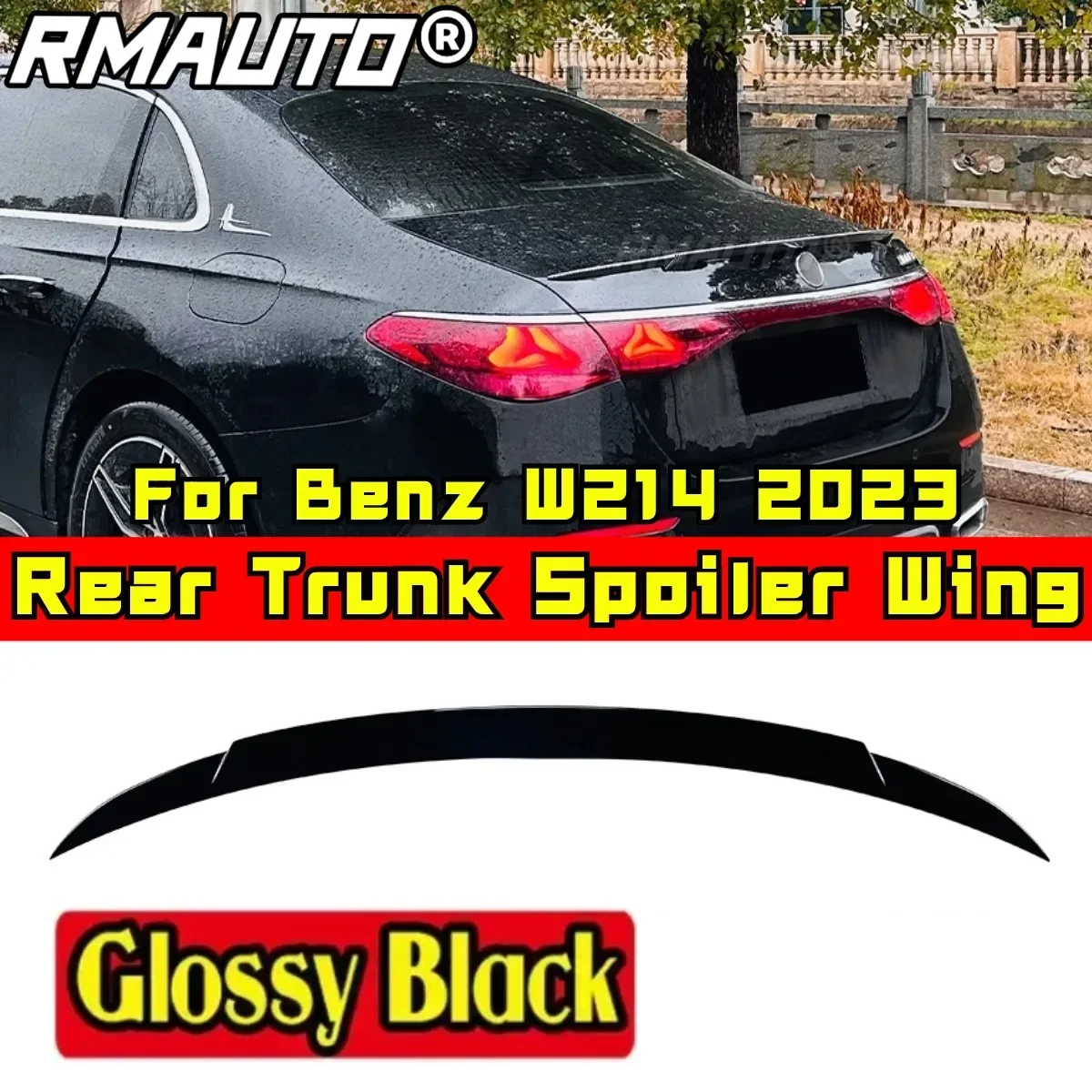 Car Rear Trunk Spoiler Exterior Part Car Rear Spoiler Wing For Mercedes Benz E-Class W214 E260 E300 Babos 2024+ Car Accessories