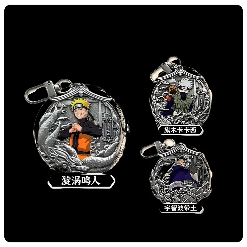 Barra periférica de Naruto, caja ciega, decoración colgante de metal Naruto Sasuke, llavero de mochila, oficial genuino, guzi