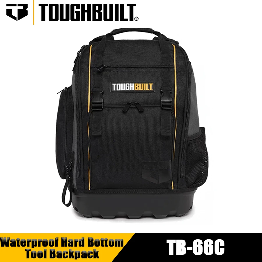 

TOUGHBUILT TB-66C Waterproof Hard Bottom Tool Backpack Wear-resistant Electrician Maintenance Backpack Tool Bag Tool Pouch