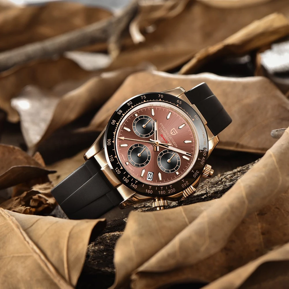 2025 New PAGANI DESIGN Multifunctional Timing Watch 40MM Fashion Quartz Watches for Man Sports Rubber Waterproof Watches for Man
