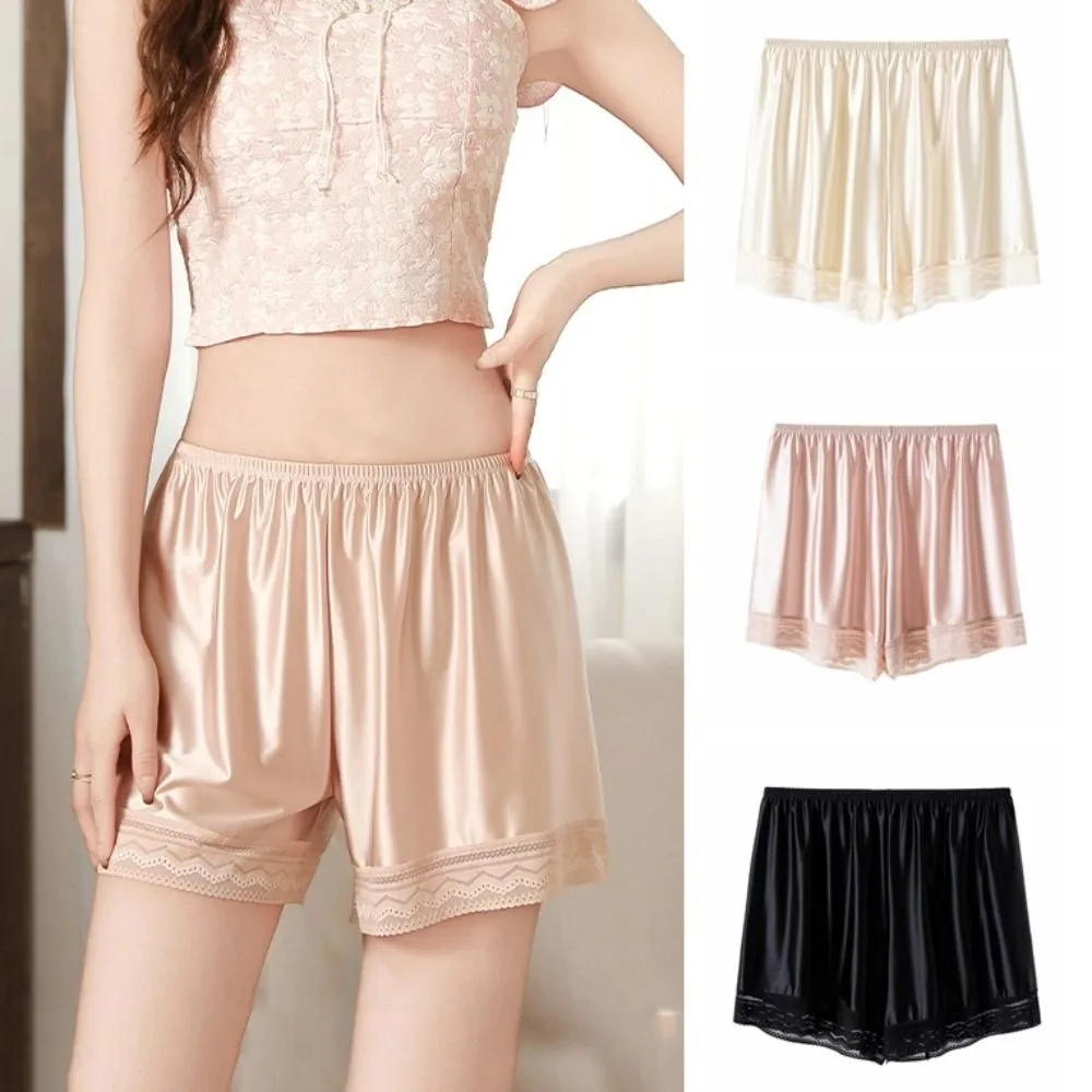 Mode Ijs Zijde Kant Veiligheidsbroek Midden Taille Anti-Glare Naadloze Shorts Losse JK Lolita Zomer Korte Legging Dames