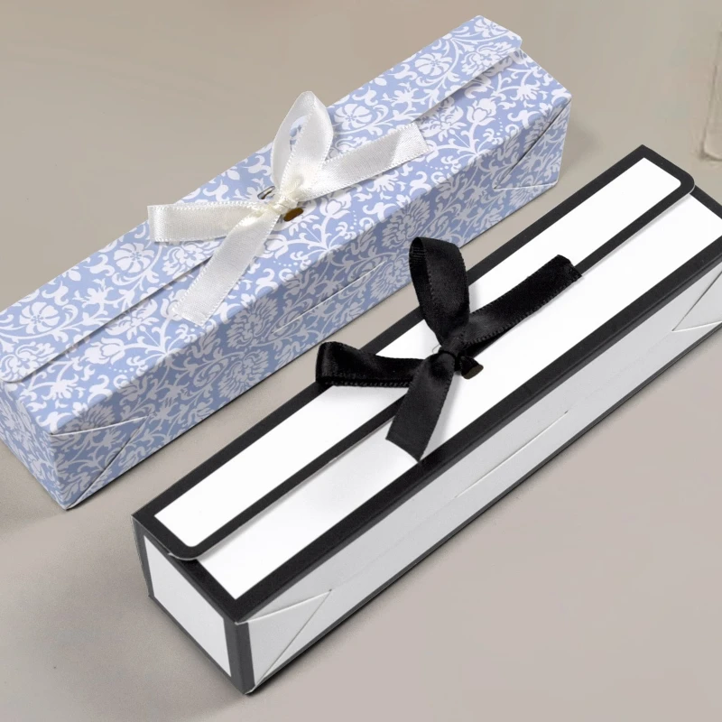 10/30/50 Stück rechteckige Schleife Valentinstag Schokoladen-Geschenkbox, Hepburn-Stil, koreanische Version, lange Süßigkeitenbox mit einem Fach