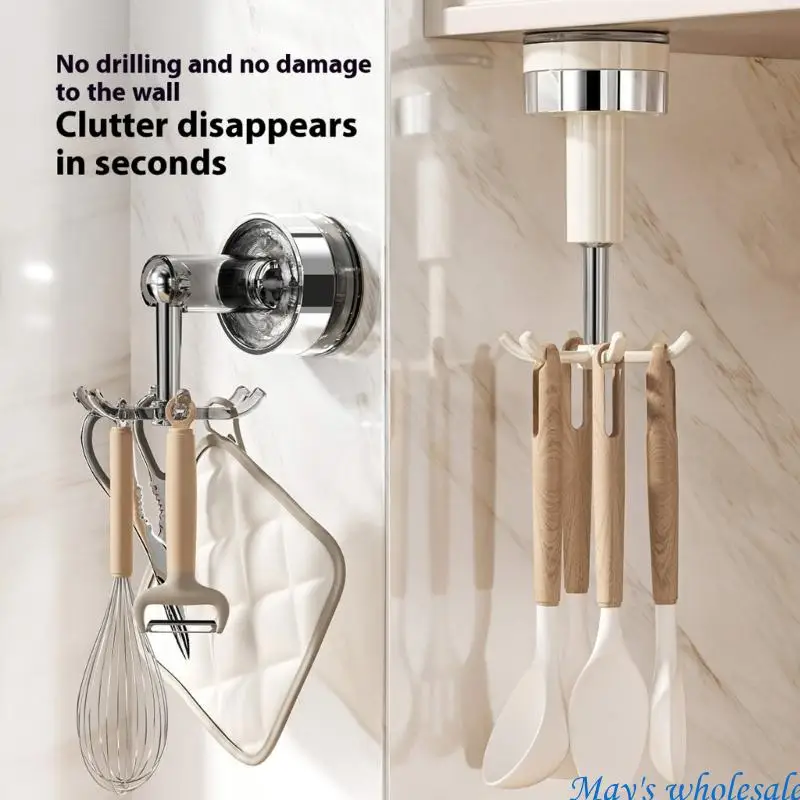 

Сильный ABS 6 Claw Roting Susction Crop No Drilling Need Space Soaving Kitchen Storage для хранения кухни 448A