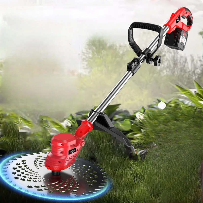 Brushless Electric Lawn Mower Small Household Lawnmower Portable Lawn Mower High Power Lawn Trimmer Adjustable Telescopic Rod