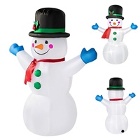 1.2m Tall Inflatable Christmas Snowman with Built-in LEDs, Inflatable Snowman with Magic Hat for Christmas Party, Yard, Garden