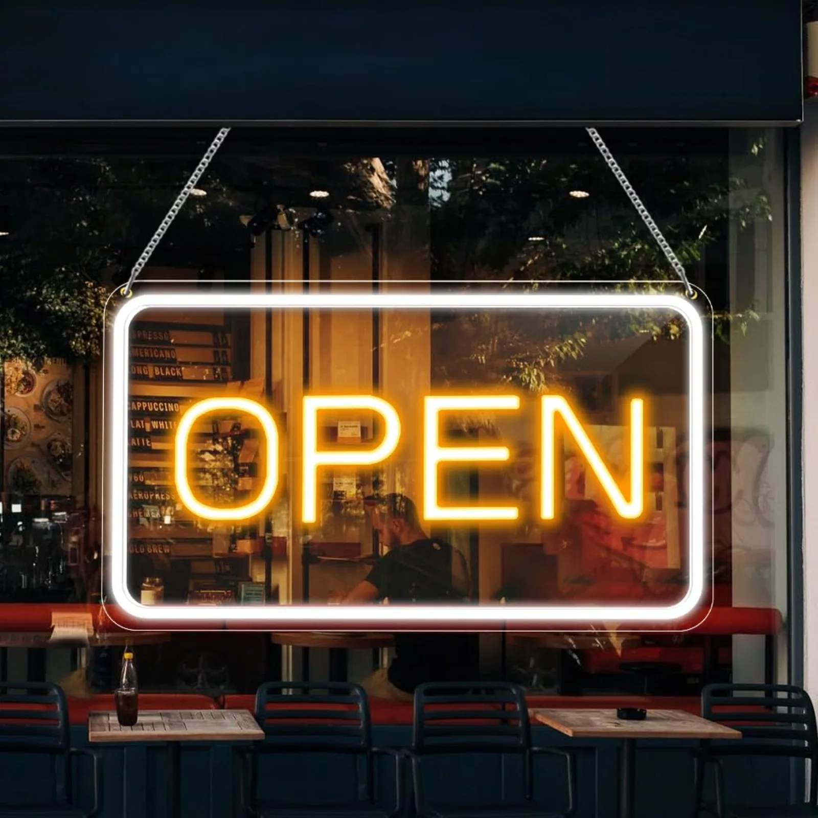 

LED Neon Open Sign,Business Luminous Signs, Hanging Electric Signs, Electronic Lighting Signs for Shops, Offices, Snack Shops