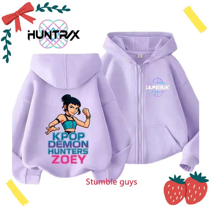 

Kids Kpop Demon Hunters Zipper Hoodie Spring Autumn Flame Rengoku Graphic Boys Girls Clothes Sweatshirt