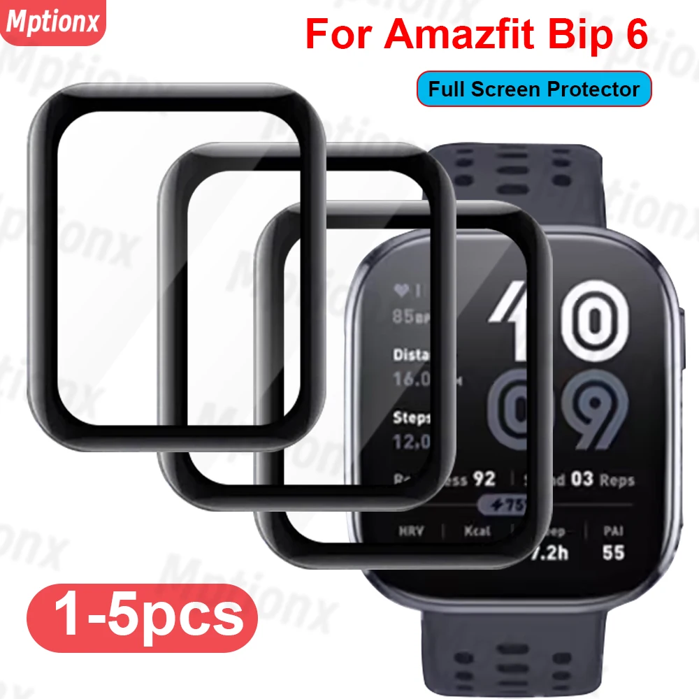 Full Coverage Protective Film For Amazfit Bip 6 Curved Screen Protector Ultra-HD&Anti-scratch for Huami Amazfit Bip6 Accessories