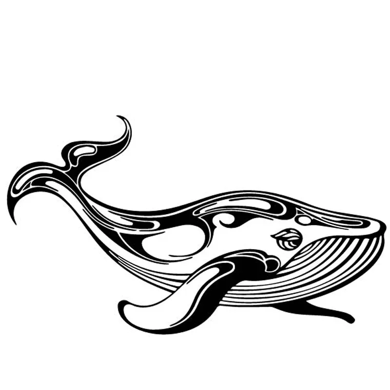 Schattige walvis dierensticker Hoge kwaliteit autoraamdecoratie Persoonlijkheid Pvc waterdichte sticker Zwart/wit, 19 cm * 11 cm