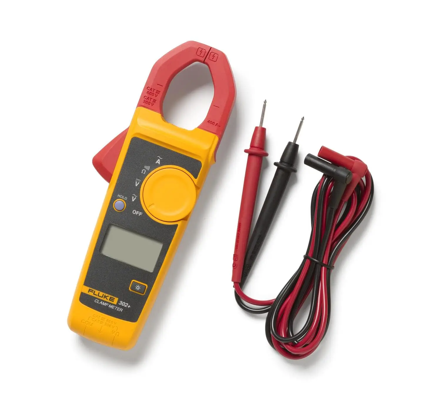 302+ Digital Clamp Meter, 30mm Jaw, Measures AC Current to 400A, Measures AC/DC Voltage to 600V, Resistance, Continuity, and Cap