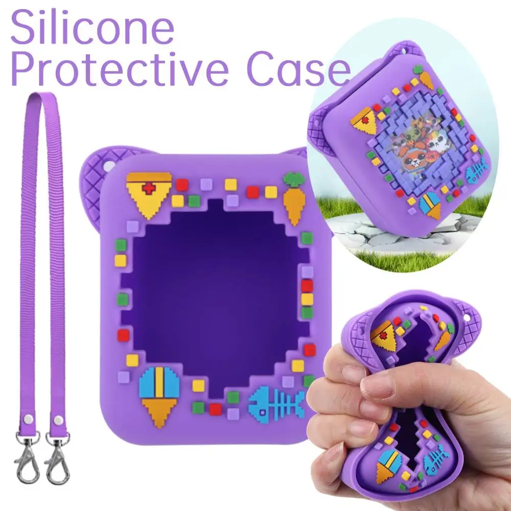 Silicone Case for Interactive Digital Pet Protective Cover with Lanyard Waterproof Shockproof Carrying Case for Virtual Pet