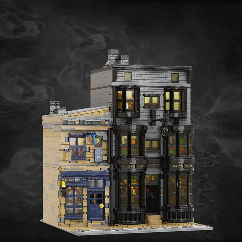 Filmy Model Moc Klocki Konstrukcyjne Diagon Alley Model Technologia Klocki Modułowe Słynne Sceny Prezenty Zabawki Świąteczne Montaż