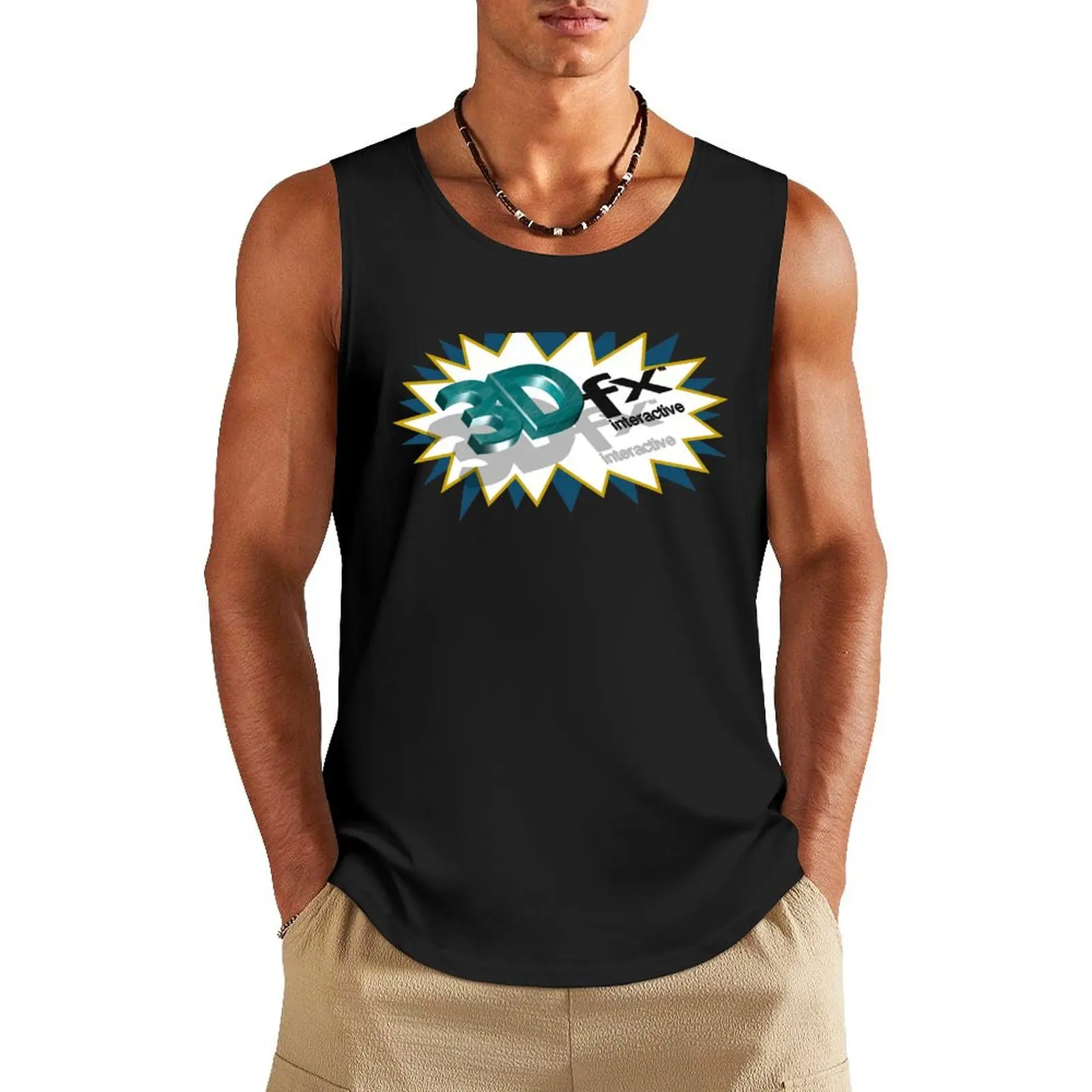

3Dfx Interactive Splash Tank Top Men's summer t-shirt anime gym