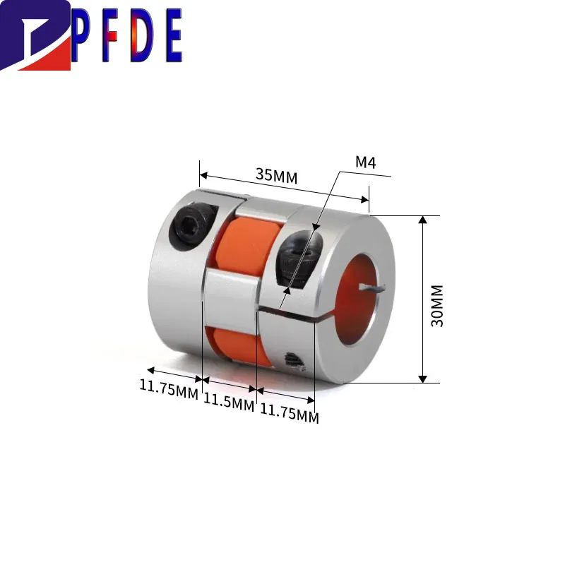 1PC D30 L35 Flexible Plum Clamp Coupler Shaft CNC Jaw Shaft Coupling/8/10/12/14/16mm D30L35 Coupler
