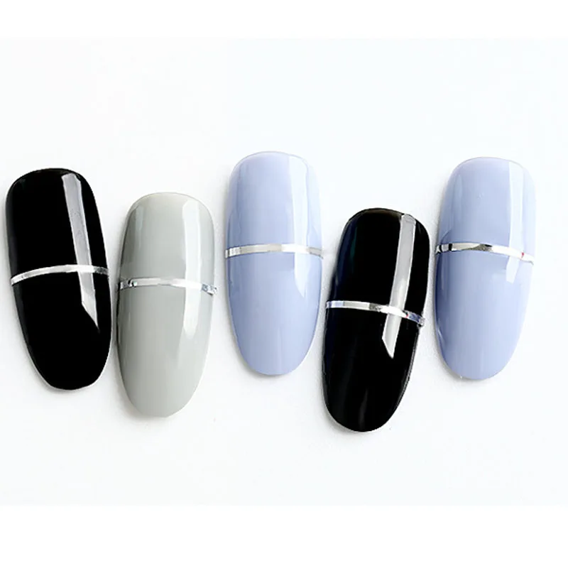 10 قطعة/الحزمة مسمار ملصق ذاتية اللصق الذهب والفضة الموضوع اضغط على الأظافر مع هلام البولندية الأظافر كاذبة نصائح الديكور ملصقات