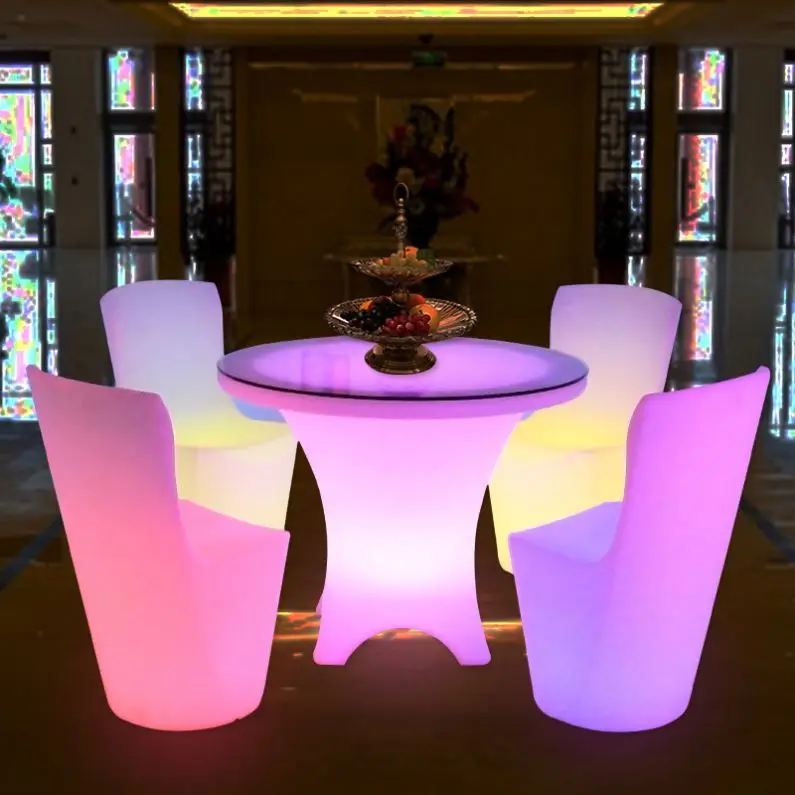 

Luxury bar Led Table Hotel bar Table Flower-shape Home Furniture with RGB 16 Colors