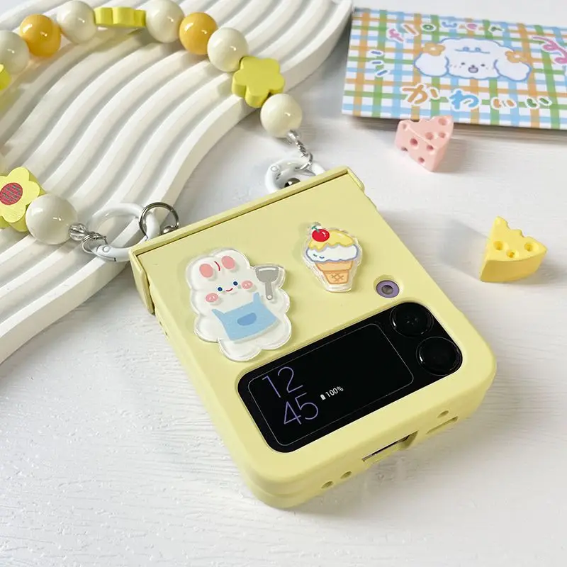 Cute Cartoon Z Flip4 custodia rigida Anti-caduta per Samsung Galaxy Z Flip 3 4 custodia protettiva Flip3 custodia portatile